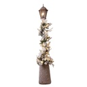 NEVADO COLUMNA FAROL DECORADO CON NAVIDAD RAMA, 70 LED BLANCO CÁLIDO, 180CM