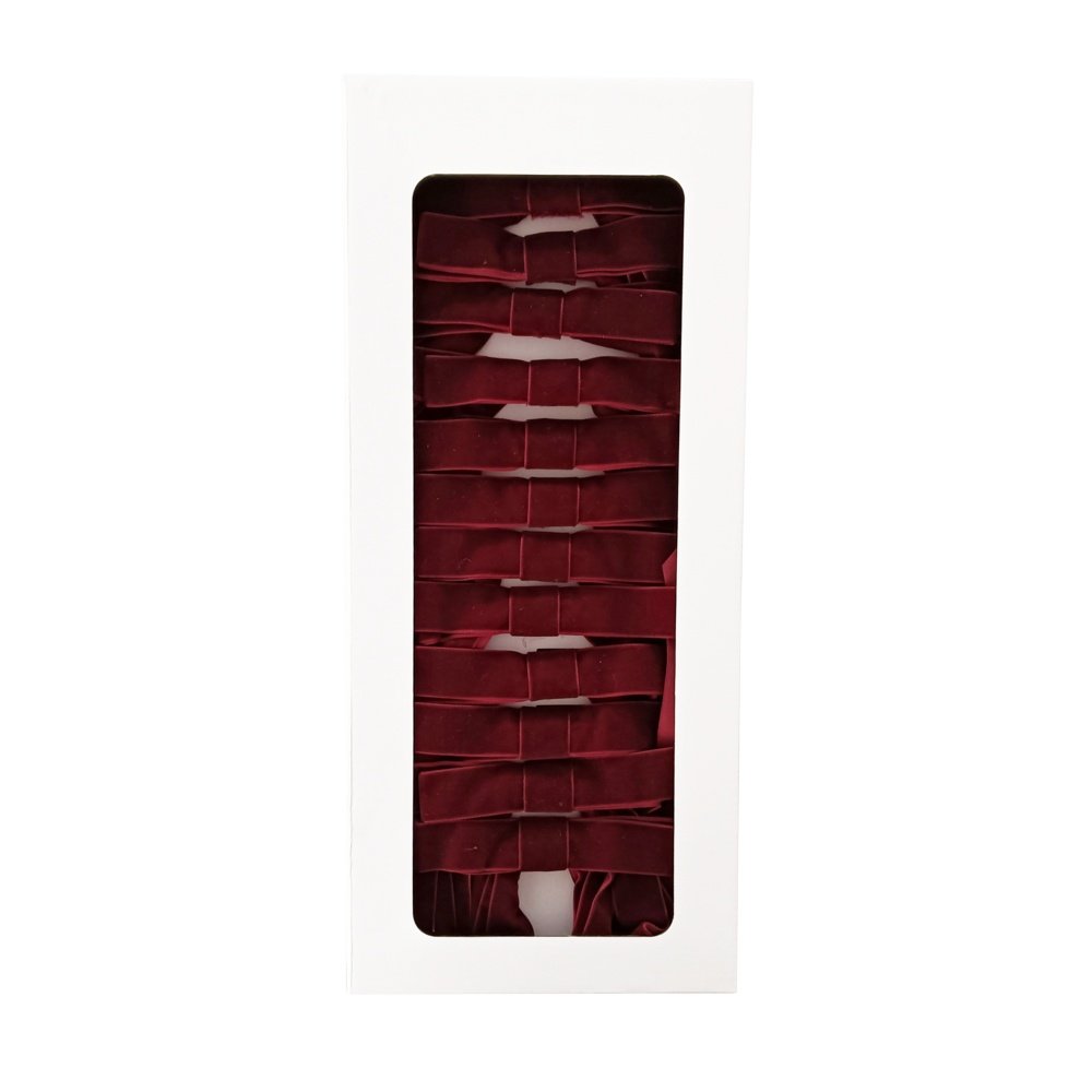 LAZOS, TERCIOPELO, BURDEOS, 12UDS, 18X38CM