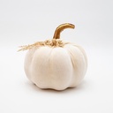 TERCIOPELO CALABAZA, BLANCO ROTO, CON PEQUEÑO FLORES, 16X20CM