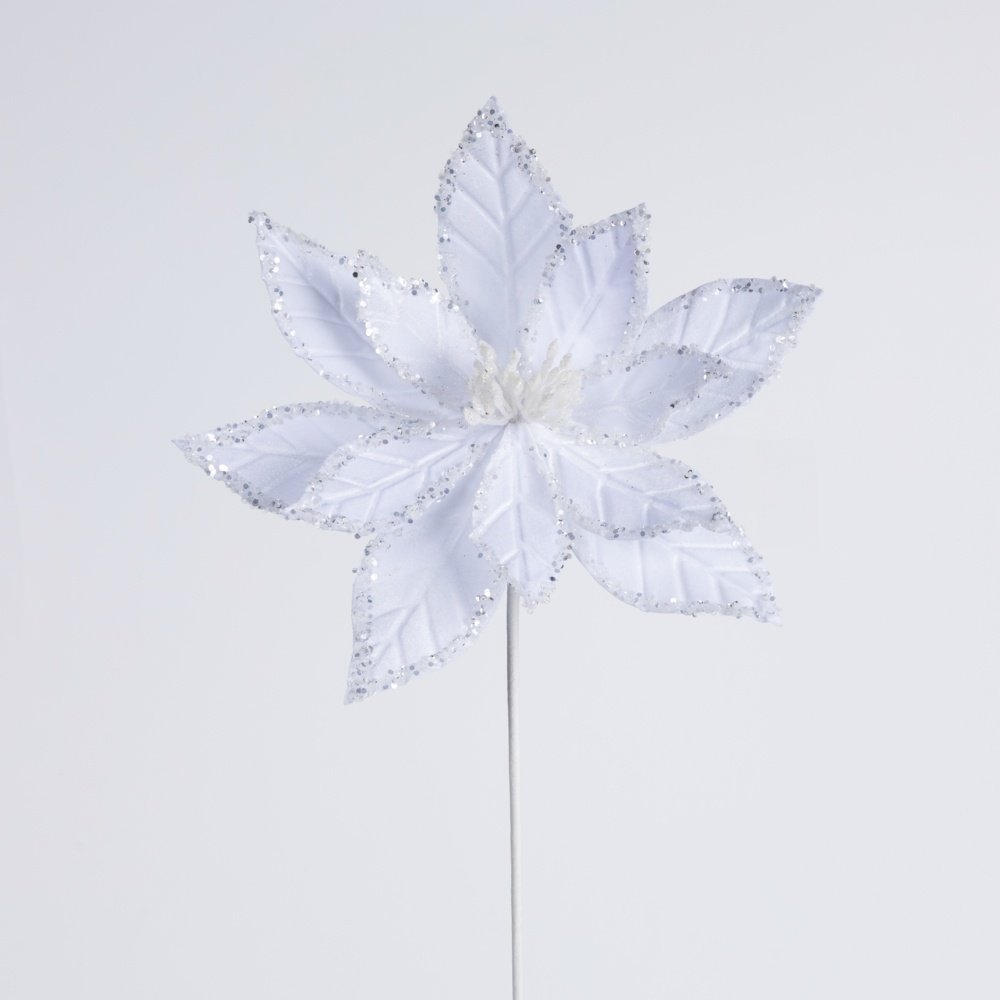 FLOR DE PASCUA, BLANCO CON IMPRESIONANTE CONTORNO, 31X45CM