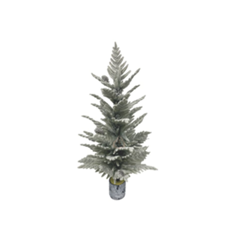 NEVADO ÁRBOL CON PIÑAS SOBRE TRONCO, 70CM