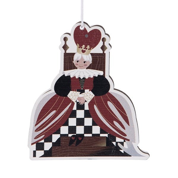 COLGANTE MADERA ADORNO, REINA DE CORAZONES, 9.5X0.5X10CM