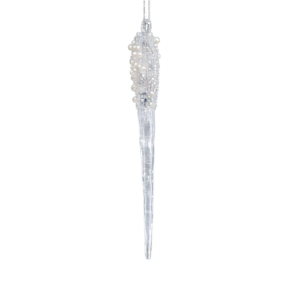 ADORNO COLGANTE, ESCARCHADO CRISTAL, 19.9CM