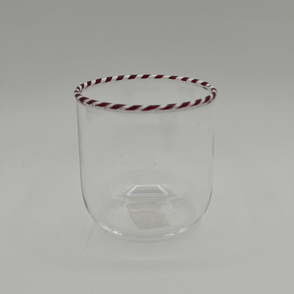 CRISTAL VASO CON CARAMELO DISEÑO, JUEGO 2UDS, 8X8X8CM