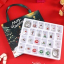 CUENTA ATRÁS CALENDARIO CON 2 PLATEADO PULSERAS Y 22 NAVIDAD COLGANTE ELEMENTOS, 17X1.6X20CM