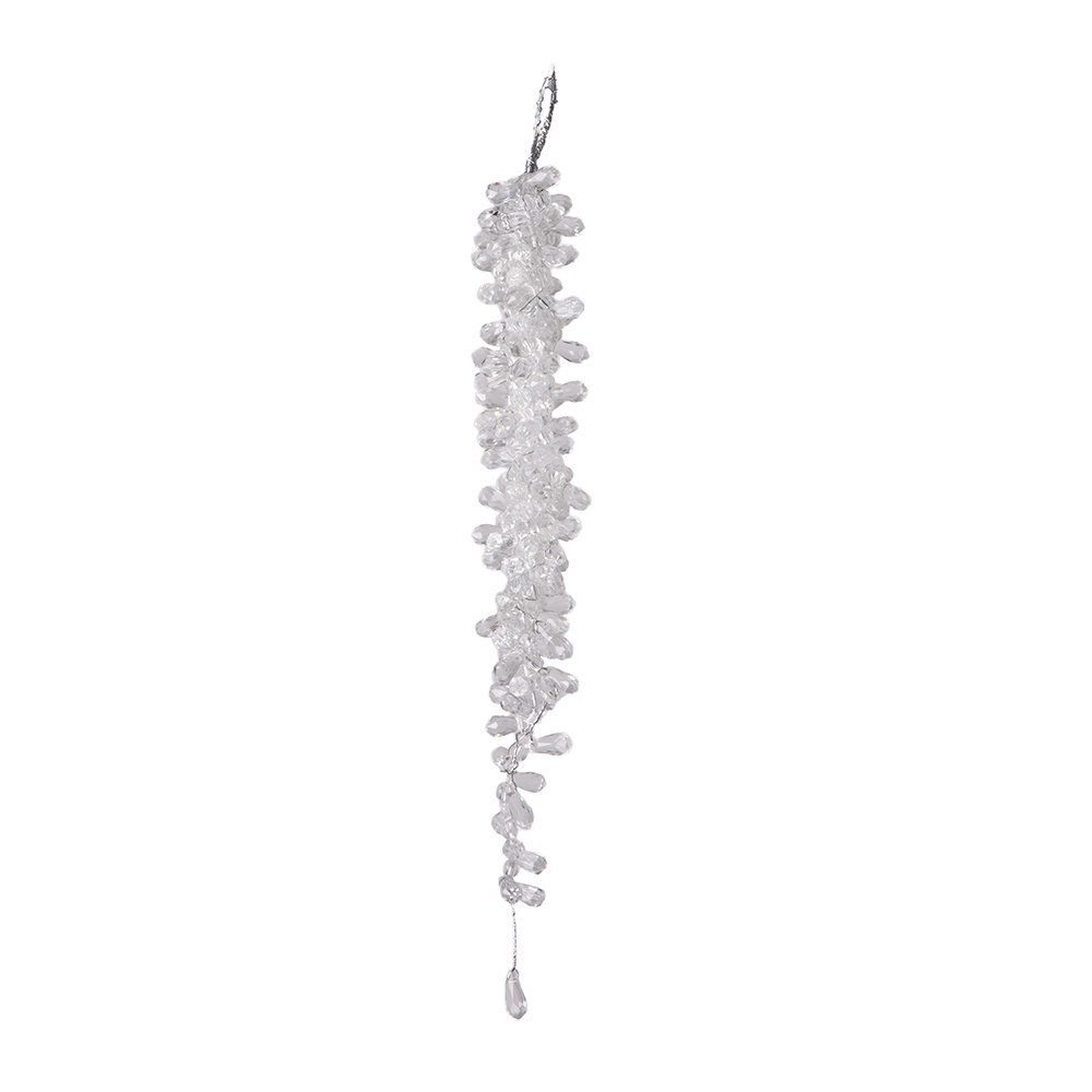 ADORNO COLGANTE CON TRANSPARENTE ACRÍLICO PIEDRAS, 20CM