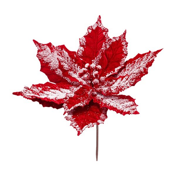 ESCARCHADO FLOR DE PASCUA, ROJO TERCIOPELO, 38X30CM