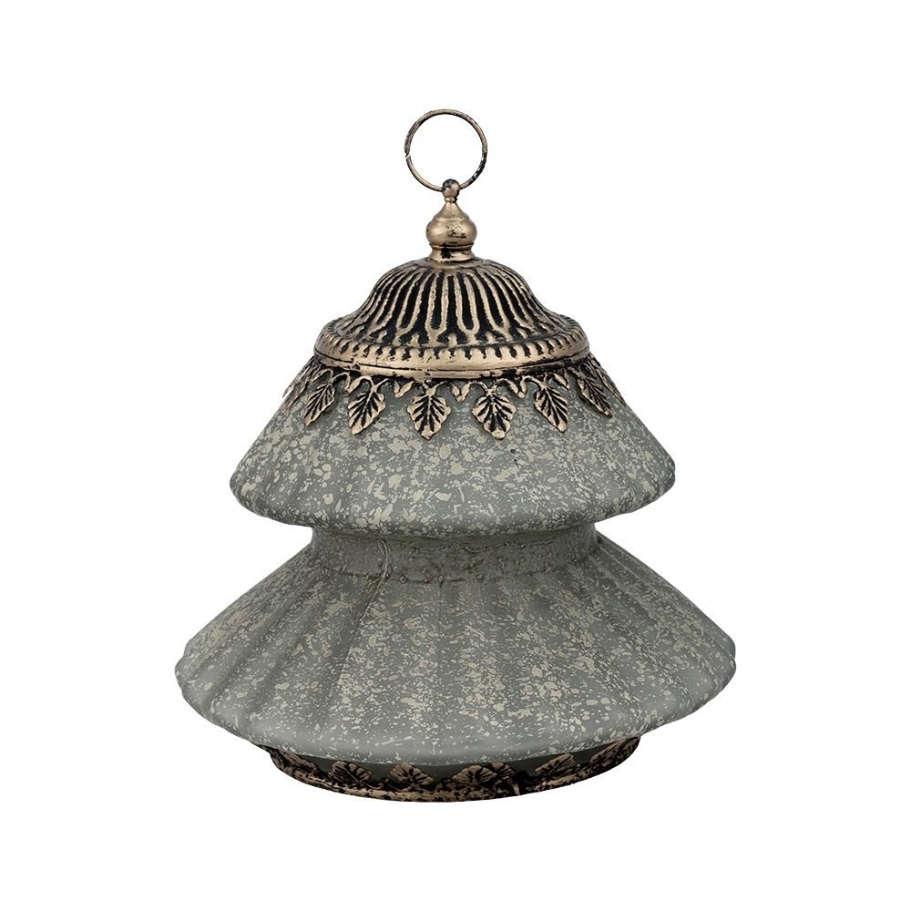 FAROL LED METÁLICO - CRISTAL DORADO - NEGRO - GRIS 15.5X15.5X16CM
