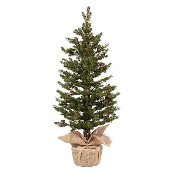 PE ÁRBOL EN A BOLSA CON ARPILLERA Y PEQUEÑO PIÑAS, 91CM