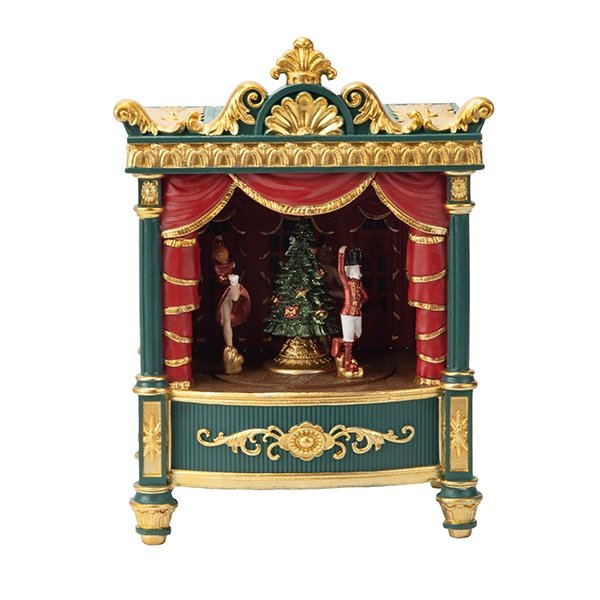 VERDE TEATRO ESCENARIO CON MÚSICA Y MOVIMIENTO, A PILAS, 17.5X13X24CM