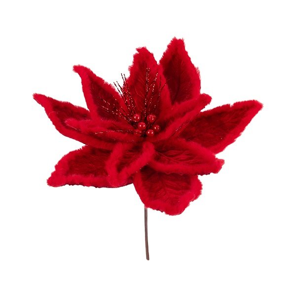 ROJO FLOR CON CON PLUMAS BORDES, 40X31CM