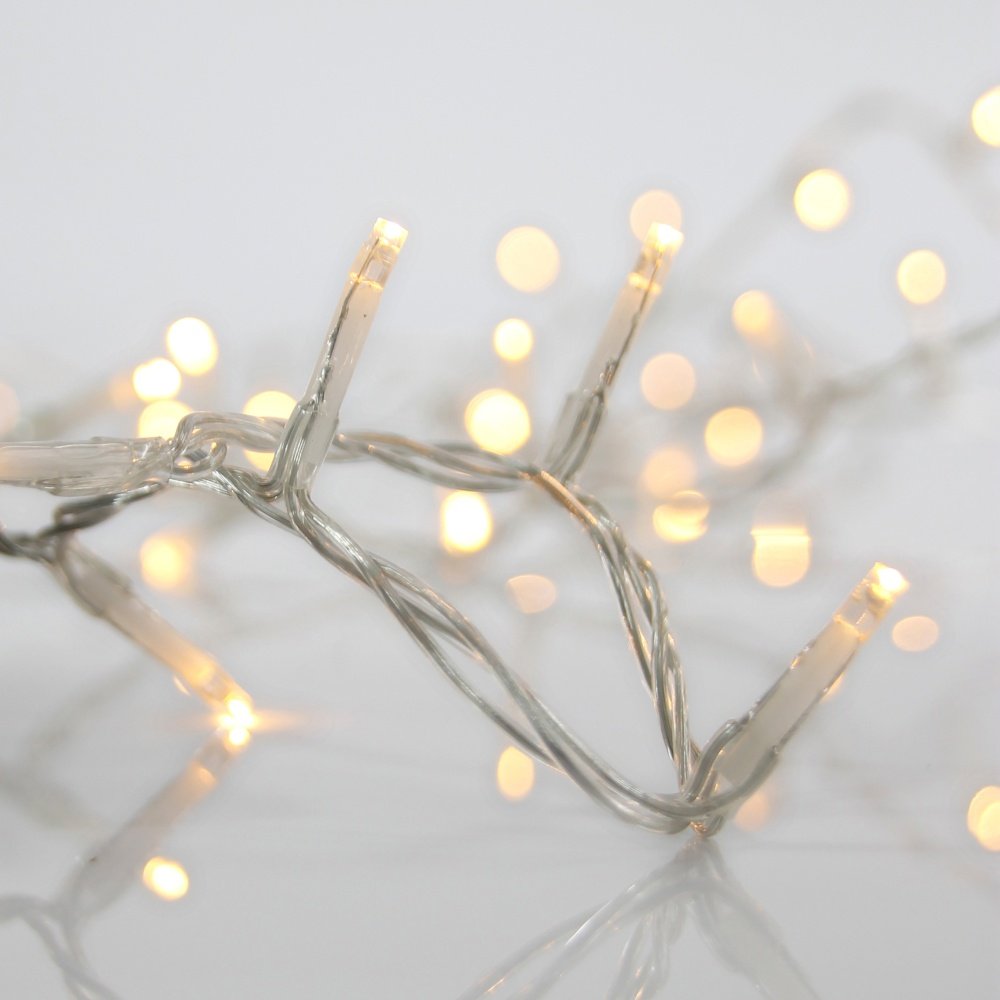 CORTINA DE HIELO, 144 LED 3MM, 36V ADAPTADOR, 4 CONECTORES HASTA 3 JUEGO, CABLE PVC TRANSPARENTE, 120 LED BLANCO CÁLIDO & 24 LED BLANCO CÁLIDO INTERMITENTE (H60 X W300CM, 5/7/5/7), CABLE DE ALIMENTACIÓN 3M, IP44