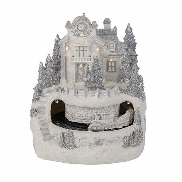 NEVADO MANSIÓN CON TREN, A PILAS, 18.5X17.5X20.5CM