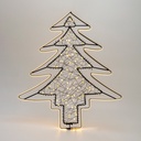 ILUMINADO ÁRBOL 37X45CM, 100 MINI LED, ADAPTADOR, NEGRO ESTRUCTURA METÁLICA, HILO DE COBRE NEGRO, LED BLANCO CÁLIDO, CÁLIDO BLANCO TIRA LED COB 2M, CABLE DE ALIMENTACIÓN 3M, IP44