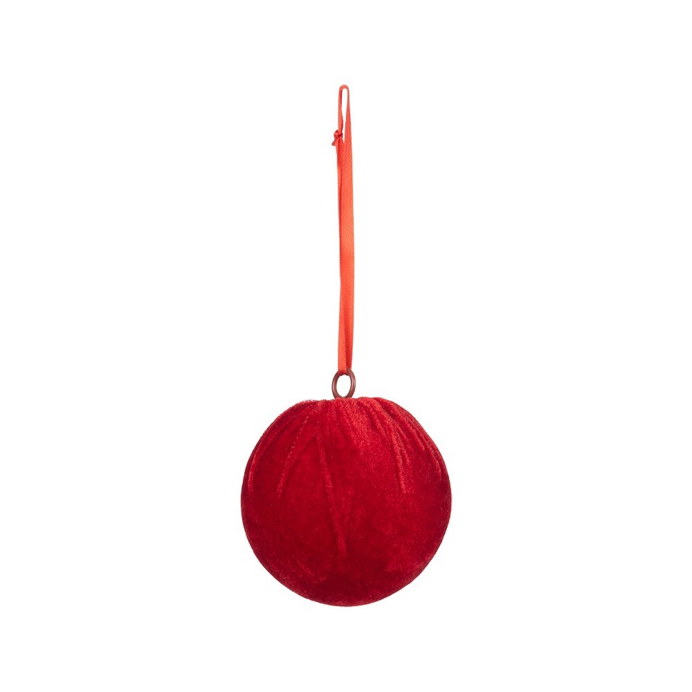 ROJO TERCIOPELO BOLA, JUEGO 6UDS, 10CM