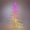 DISEÑO PROFESIONAL BLANCO ÁRBOL 2,74M, ALUMINIO MOTIVO, ACRÍLICO DECORACIÓN, CRISTAL CUENTAS, 24V, M/H, MANDO A DISTANCIA, 760 RGB LED, CABLE DE ALIMENTACIÓN 1,5M, IP67