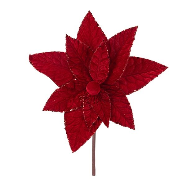 ROJO TERCIOPELO FLOR CON ESTAMBRES, 44X30CM