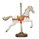 FANTÁSTICO CARRUSEL CABALLO, A TAMAÑO REAL, BLANCO CON ORNAMENTADO SILLA DE MONTAR, FIBRA DE VIDRIO, 150X32X160CM