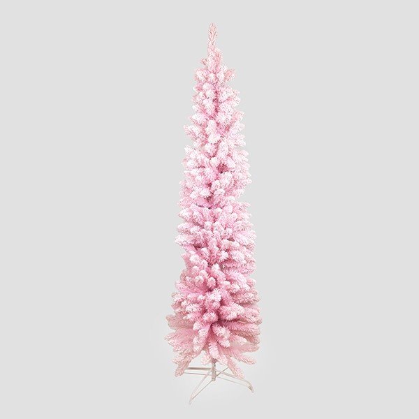 ROSA NEVADO ÁRBOL, PVC, SÚPER ESTRECHO, 210CM