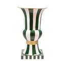 JARRÓN CON BLANCO Y VERDE RAYAS, METAL, 54X54X77CM