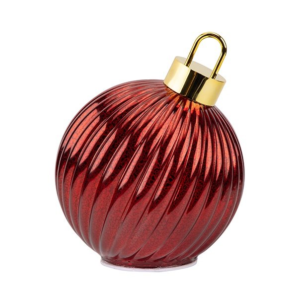 CRISTAL BOLA, ILUMINADO, ROJO, 18X24CM