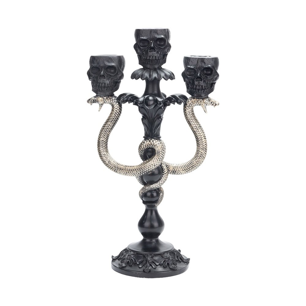 PORTAVELAS, OSCURO ELEGANCIA, CON DORADO MANGUERAS, POLIRRESINA, 20.5X12.5X37.7CM