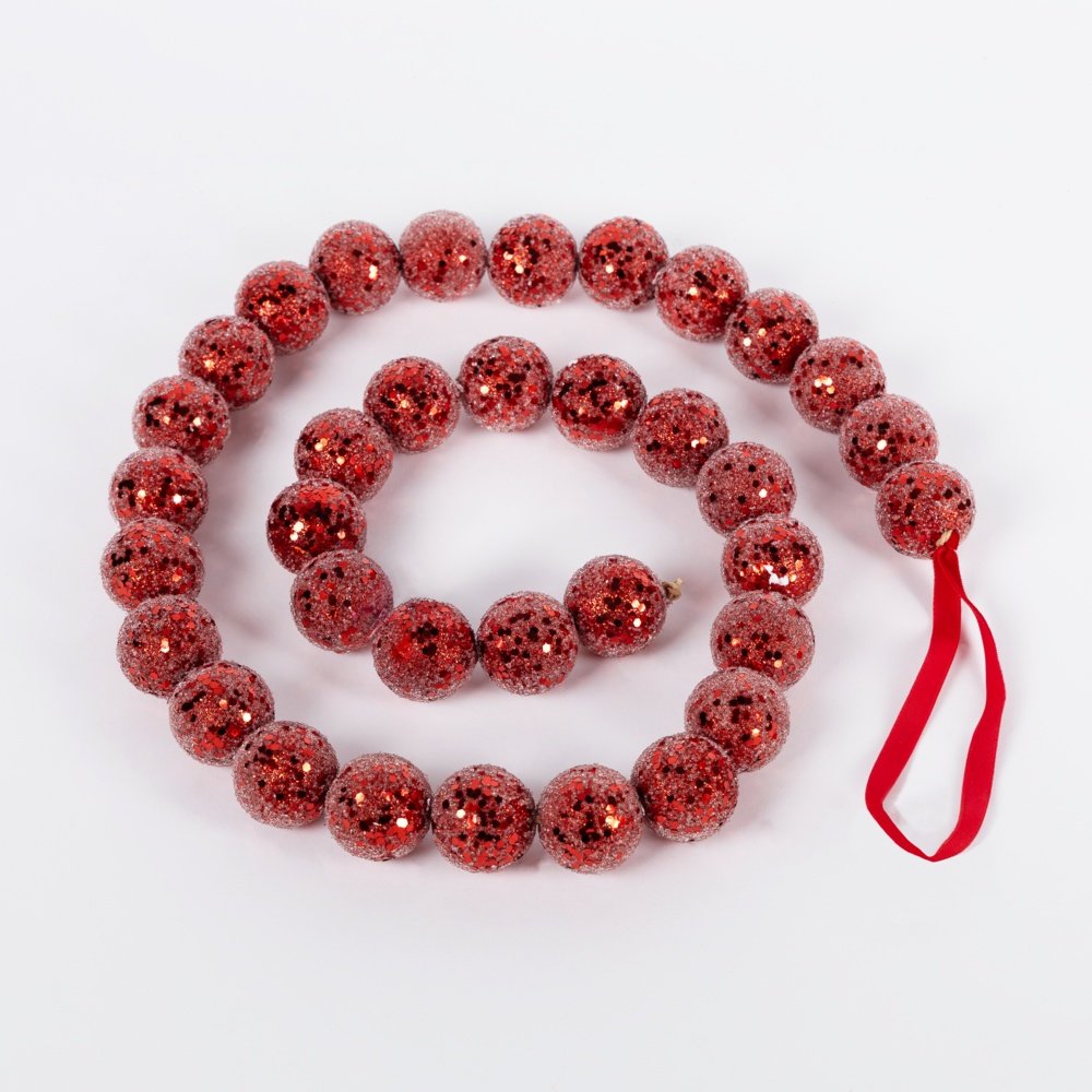 CADENA DE BRILLANTE ROJO CUENTAS, 120CM