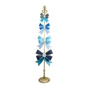 METAL SUELO DECORACIÓN CON LAZOS EN TONOS DE AZUL, 53.5X37X231CM