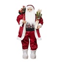 PAPÁ NOEL CON BURDEOS TERCIOPELO ROPA Y HIELO PATINES, 90CM