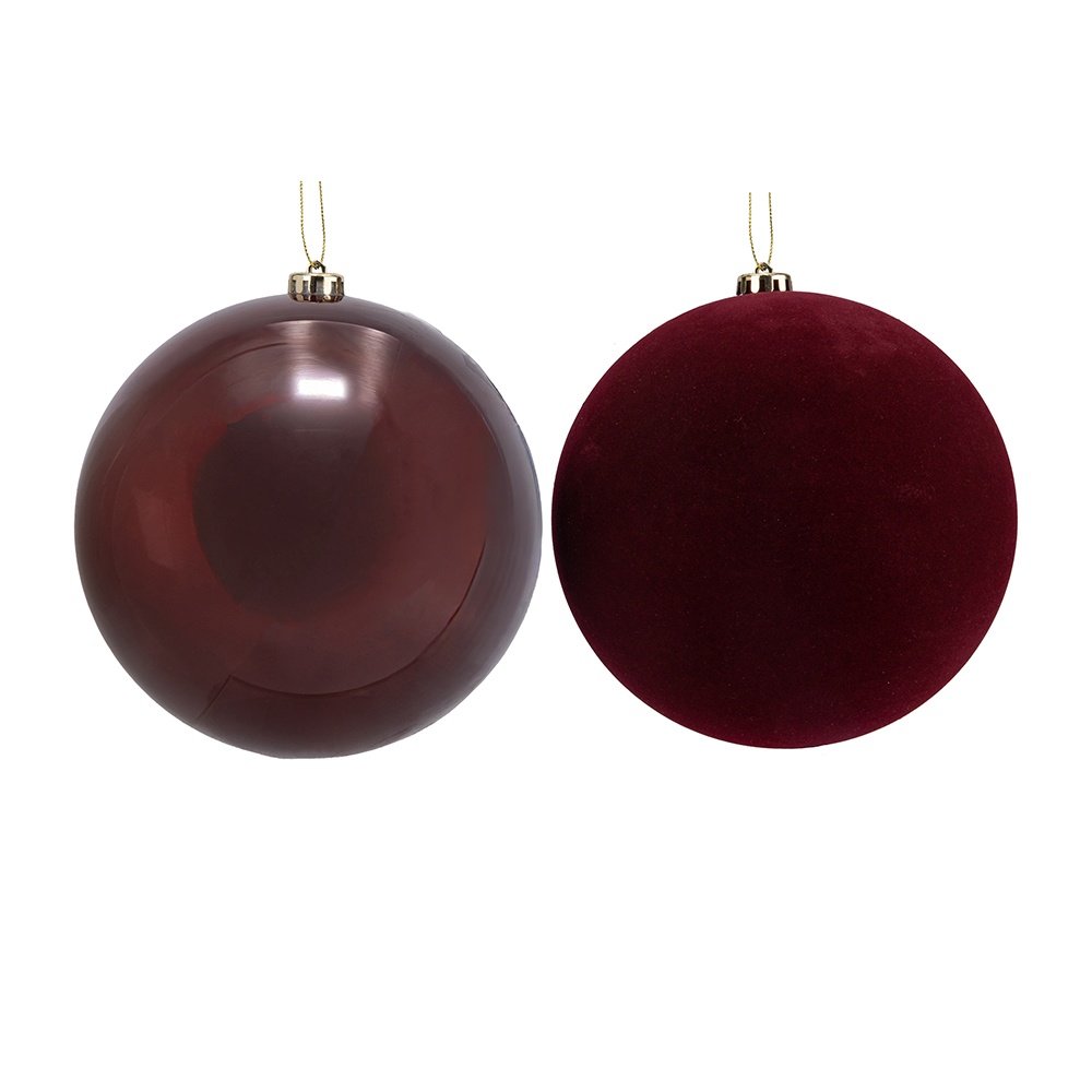 PLÁSTICO BOLA, BURDEOS, TERCIOPELO Y PERLA, JUEGO 3UDS, 15CM