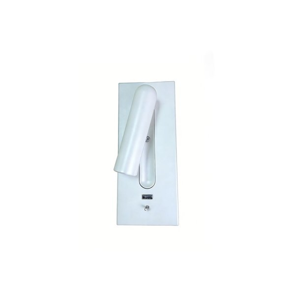 APLIQUE DE LECTURA EMPOTRADO ALUMINIO 3W 150Lm 3000K 75x77x180mm USB ARTE ILLUMINA PLANO