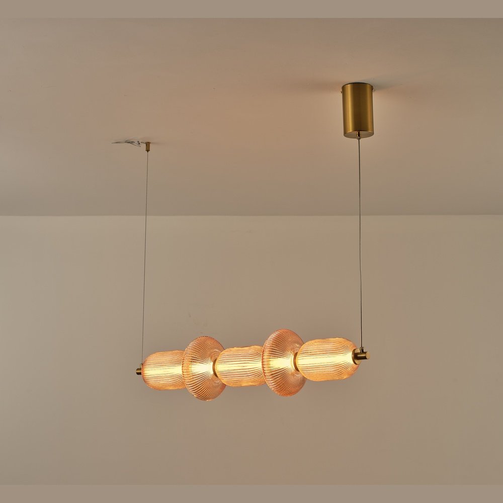 LÁMPARA DE TECHO COLGANTE LINEAL VIDRIO / METAL LED 24W 1900Lm 3000K 250X860X1460mm REGULABLE TRIAC ARTE ILLUMINA VERENA