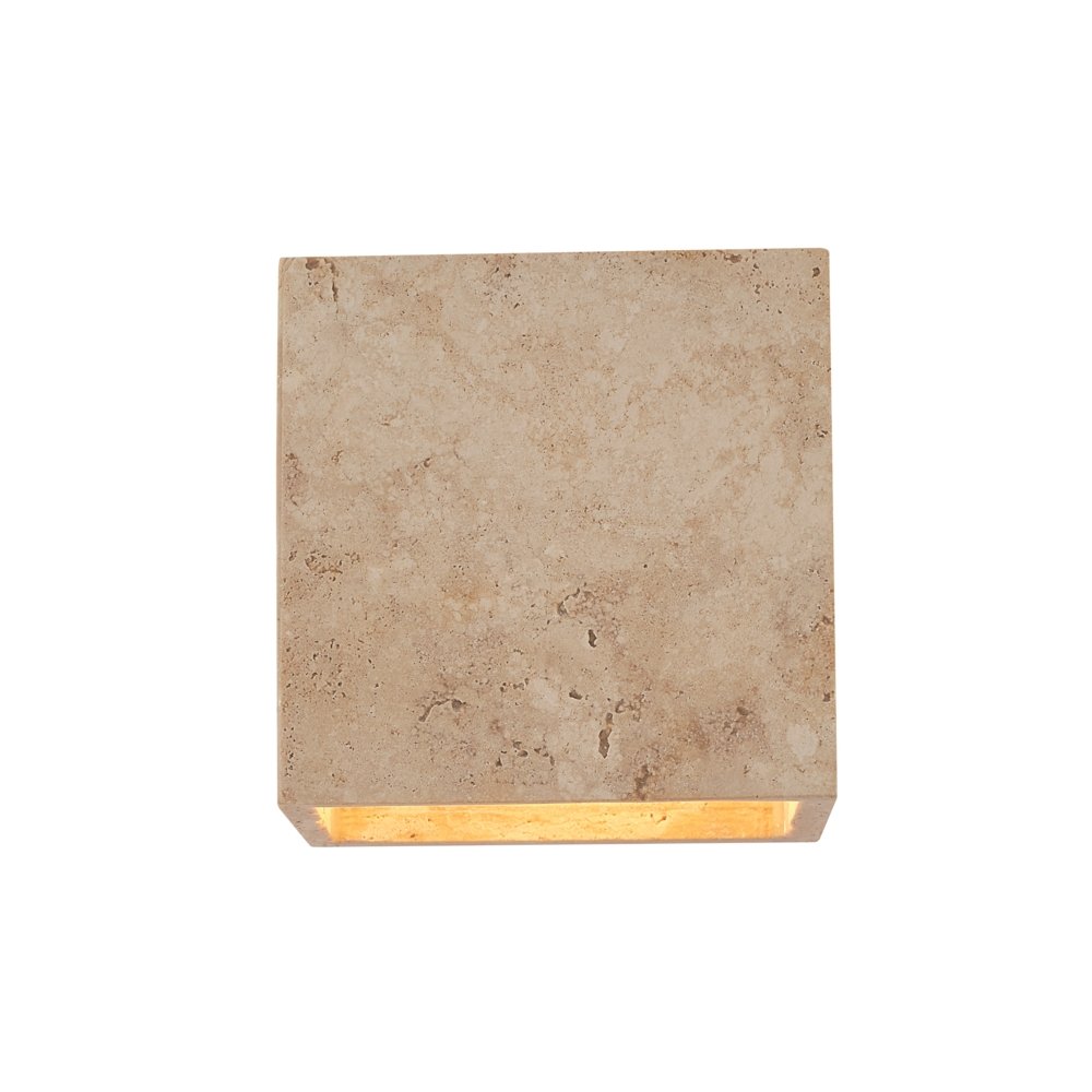 APLIQUE DE PARED TRAVERTINO / VIDRIO 1XG9 MÁX. 7W 120X120mm ARTE ILLUMINA LITO