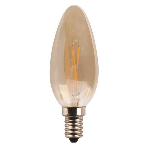[147-78765] BOMBILLA LED C37 FILAMENTO CRUZADO 4.5W E14 2400K 220-240V CRISTAL DORADO REGULABLE EUROLAMP