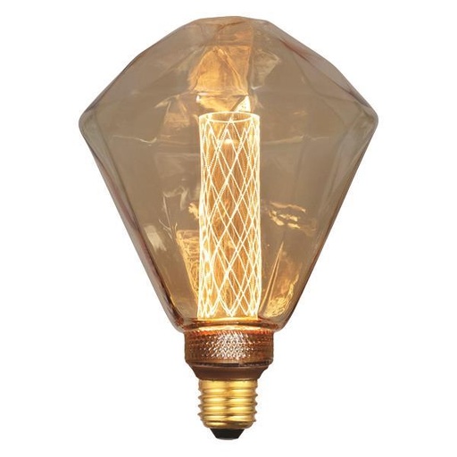 [147-81824] BOMBILLA LED FORMA DIAMANTE G125 3,5W Ε27 2000K 220-240V VIDRIO ORO REGULABLE EUROLAMP