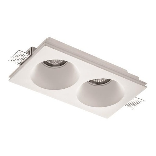 [147-53206] SPOT PLASTER DOBLE CUADRADO ILUMINACION INDIRECTA GU10 250x135x56