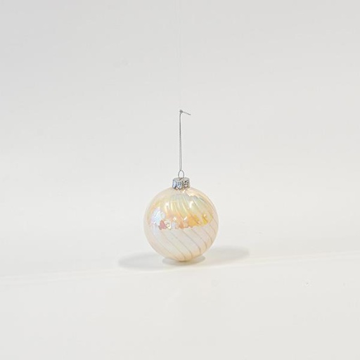 [600-45847] BOLA DE CRISTAL, BLANCA, PERLA, SET 4UNDS, 8cm