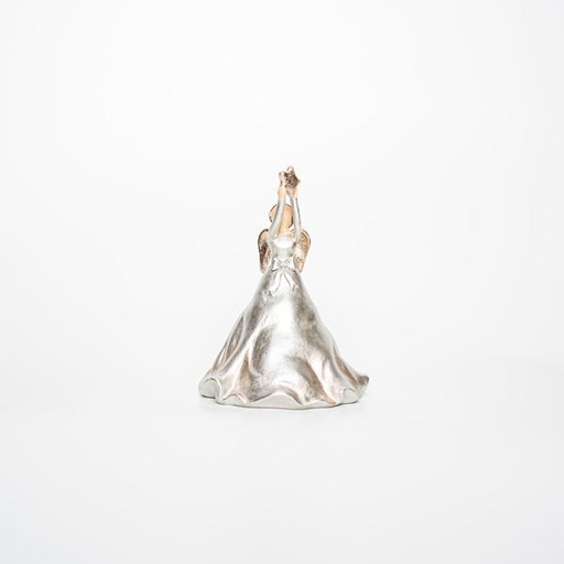 [600-45839] DECORATIVO DE POLIRESINA, ÁNGEL, ORO CLARO, 12,5x12x17,50cm