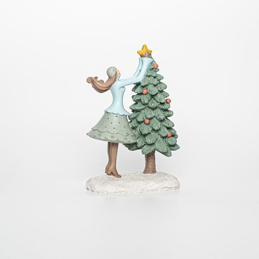 [600-45832] DECORATIVO DE POLIRESINA MUJER CON ÁRBOL 10x6,5x15cm