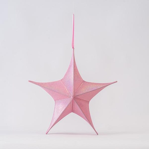 [600-45796] ESTRELLA,TEJIDO ROSA IRIDISCENTE, 40cm