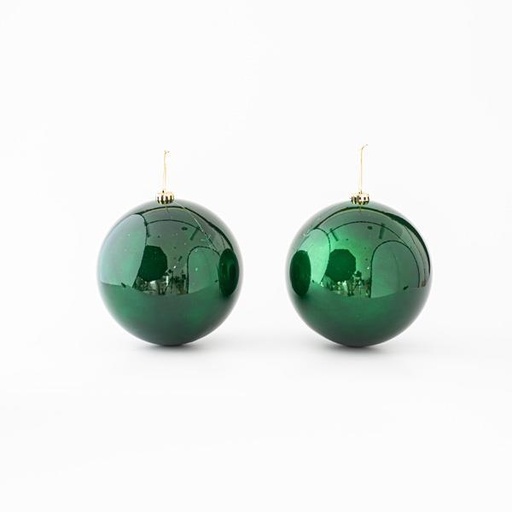 [600-45696] BOLA DE PLÁSTICO, VERDE, BRILLANTE, SET 2UNDS, 20cm