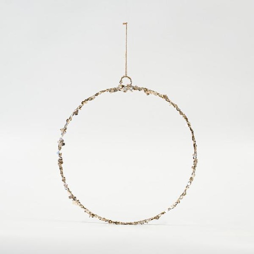 [600-45694] ARO DE ALAMBRE PARA COLGAR CON BRILLO, 40cm