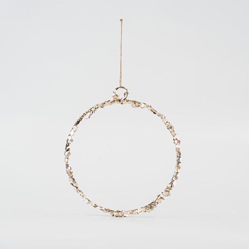 [600-45692] ARO DE ALAMBRE PARA COLGAR CON BRILLO, 20cm
