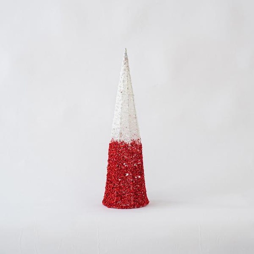 [600-45623] ARBOL CONO, BLANCO-ROJO, 14x50cm