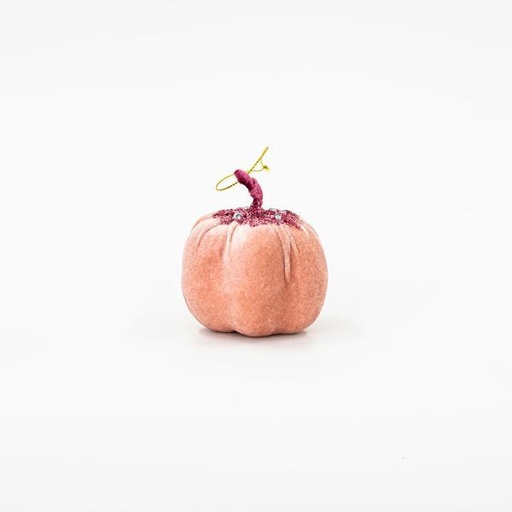[600-45588] TERCIOPELO ROSA CALABAZA, CON BRILLO ROSA, 8cm