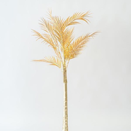 [600-30581] ÁRBOL DE HOJAS DE HELECHO CON HOJAS ORO 1,8m, ADAPTADOR, 140 MINI LED BLANCO CÁLIDO, CABLE 3m, IP44