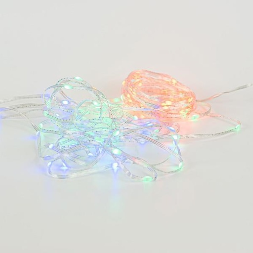 [600-11783] LINEA, 100 MINI LED, USB, CON CONTROL APP, CON MANDO A DISTANCIA, CABLE PLANO TRANSPARENTE, LED RGBW, CABLE 2m, POR 10cm, IP20