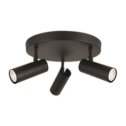 "CEILING SPOT ROSETTE" TRIPLE GU10 SLIM NEGRO 