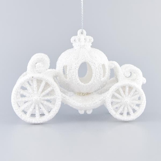 [600-40694] CABINA CALABAZA ACRÍLICA BLANCO CON BRILLO, 10,2x1,6cm