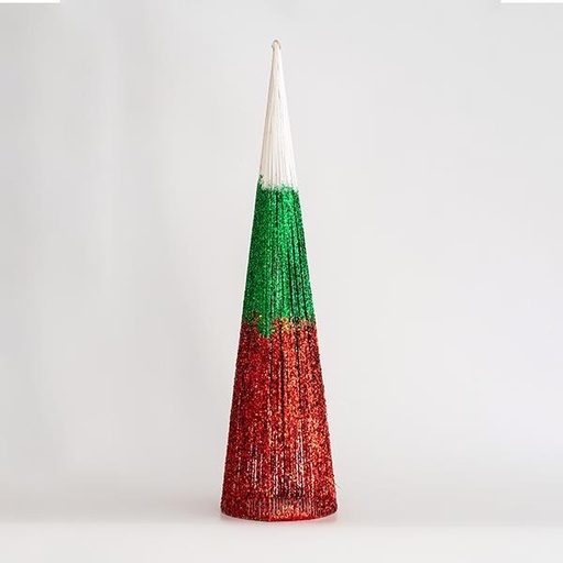 [600-45022] ÁRBOL CONO, BLANCO-VERDE-ROJO, 20x80cm